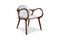 Miniature Fauteuil en frêne massif marron et tissu bouclé écru Onyx Détouré