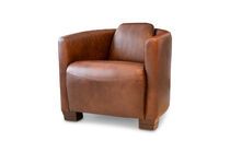 Fauteuil en cuir noisette