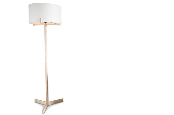 Lampe haute sur pied Barbara - Design scandinave - Bois clair et..