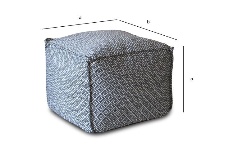 Pouf d houssable motifs tiss s noir et blanc Cabourg pib