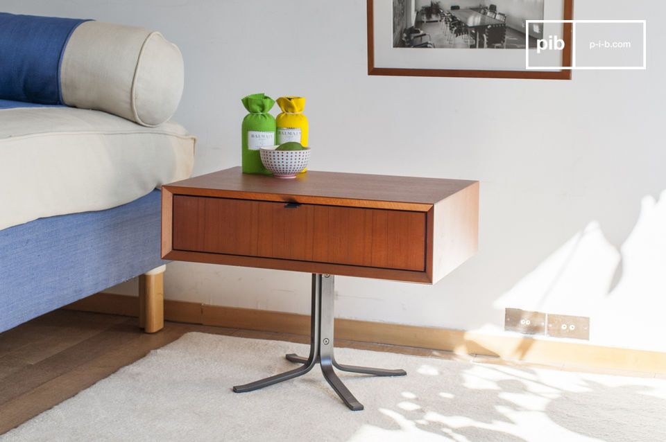 Table de chevet avec tiroir soft-close élégance bois/métal
